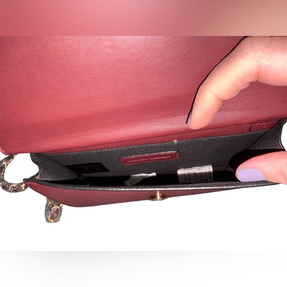 Badgley Mischka Black and Wine Double Crossbody Bag with Pearls - Picture 9 of 13